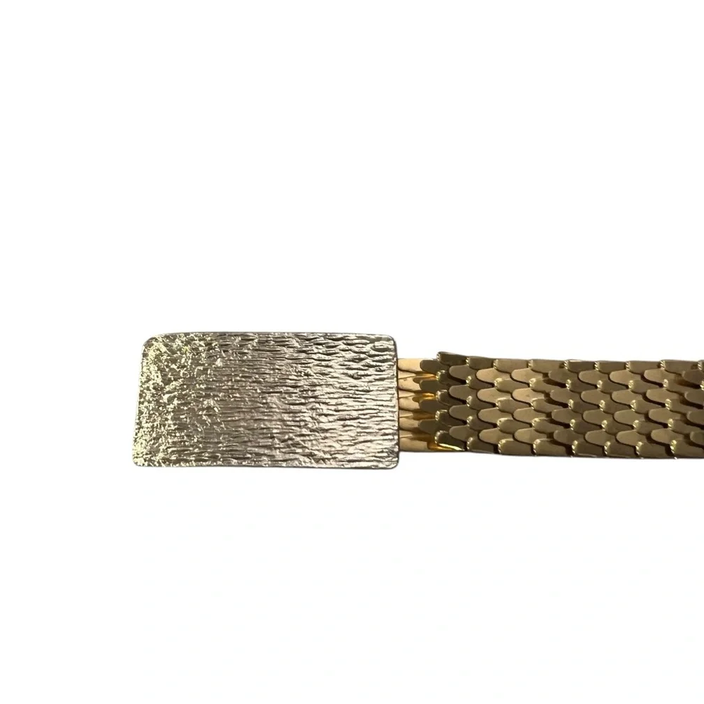 Vintage Women's‎ Gold-Tone Metal Waist Belt Fish Scale 26-39” Preppy Mermaid